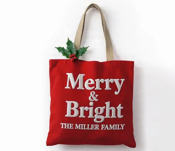 Personalized Christmas Tote Bags
